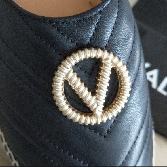 Valentino black leather mules/ espadrilles - Picture 2 of 4